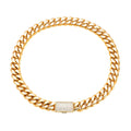 Stainless Steel European And American Hip-Hop Necklace With Zircon Clasp